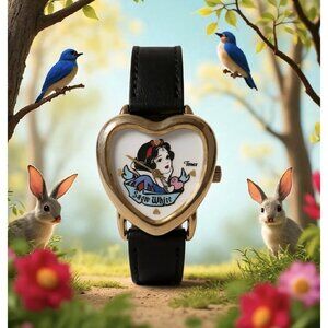 1990's Timex Disney's Snow White & the Seven Dwarfs Heart Shaped Watch, Used
